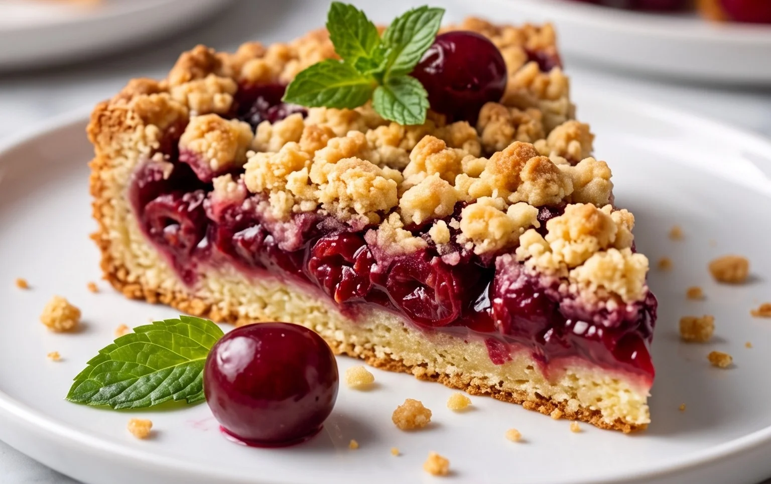 Einfacher und schneller Kirsch Extract-Streusel-Kuchen