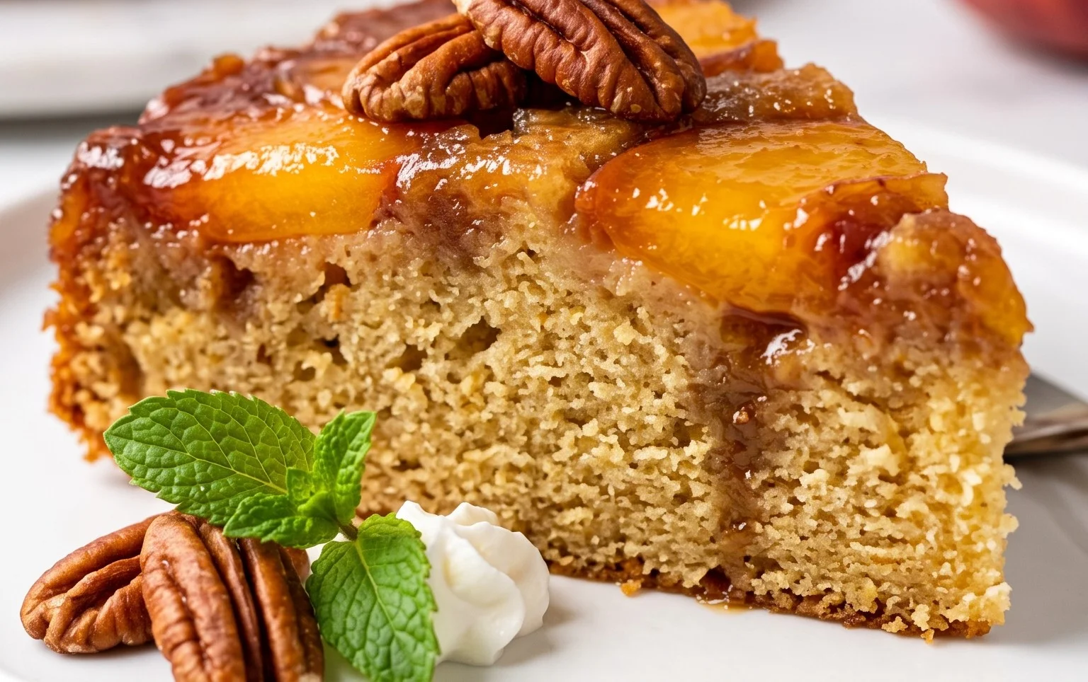 Bourbon Extract Peach Upside-Down Cake