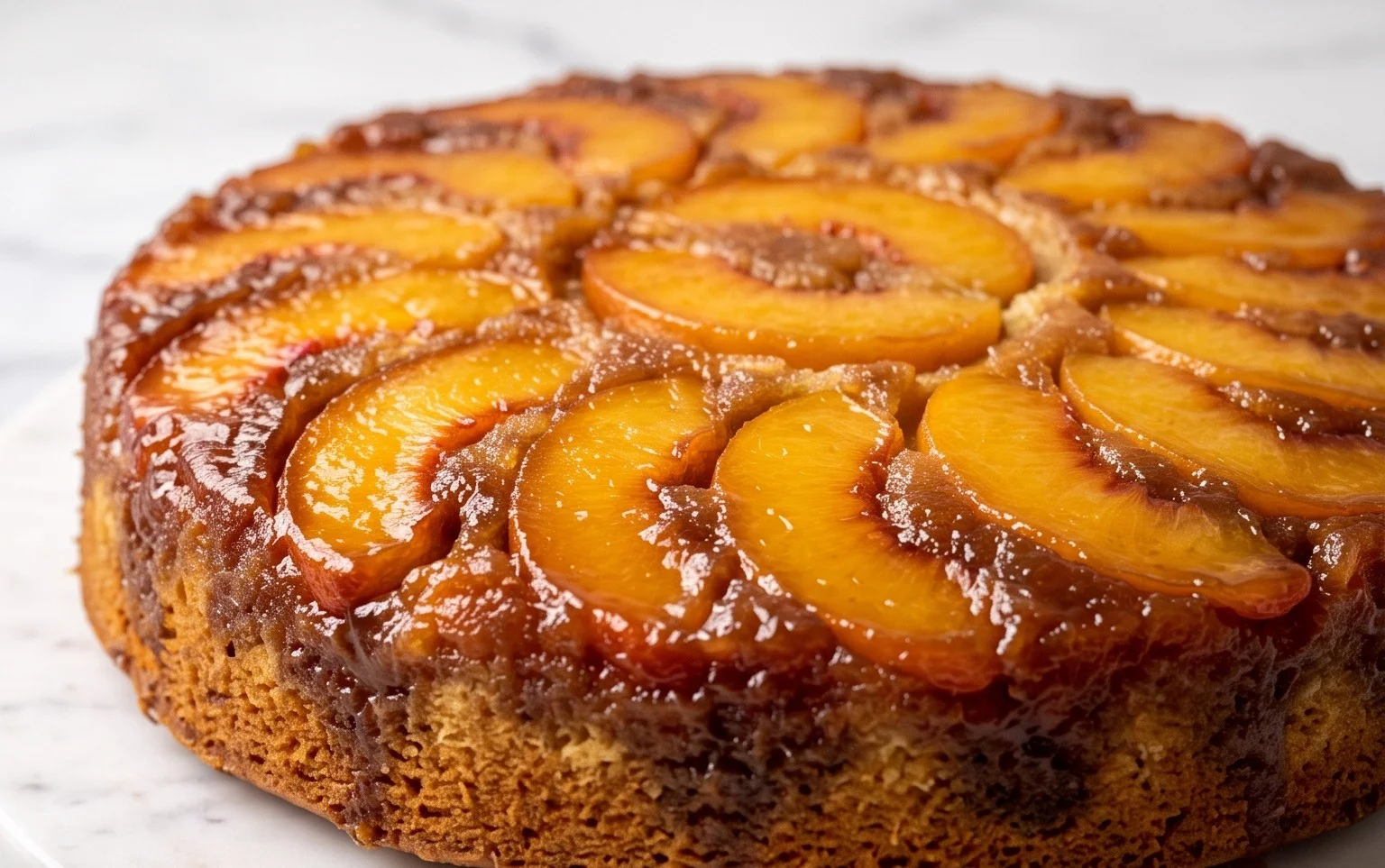 Bourbon Extract Pfirsich Upside-Down Kuchen: Himmlisch mit Bourbon Extract-Note