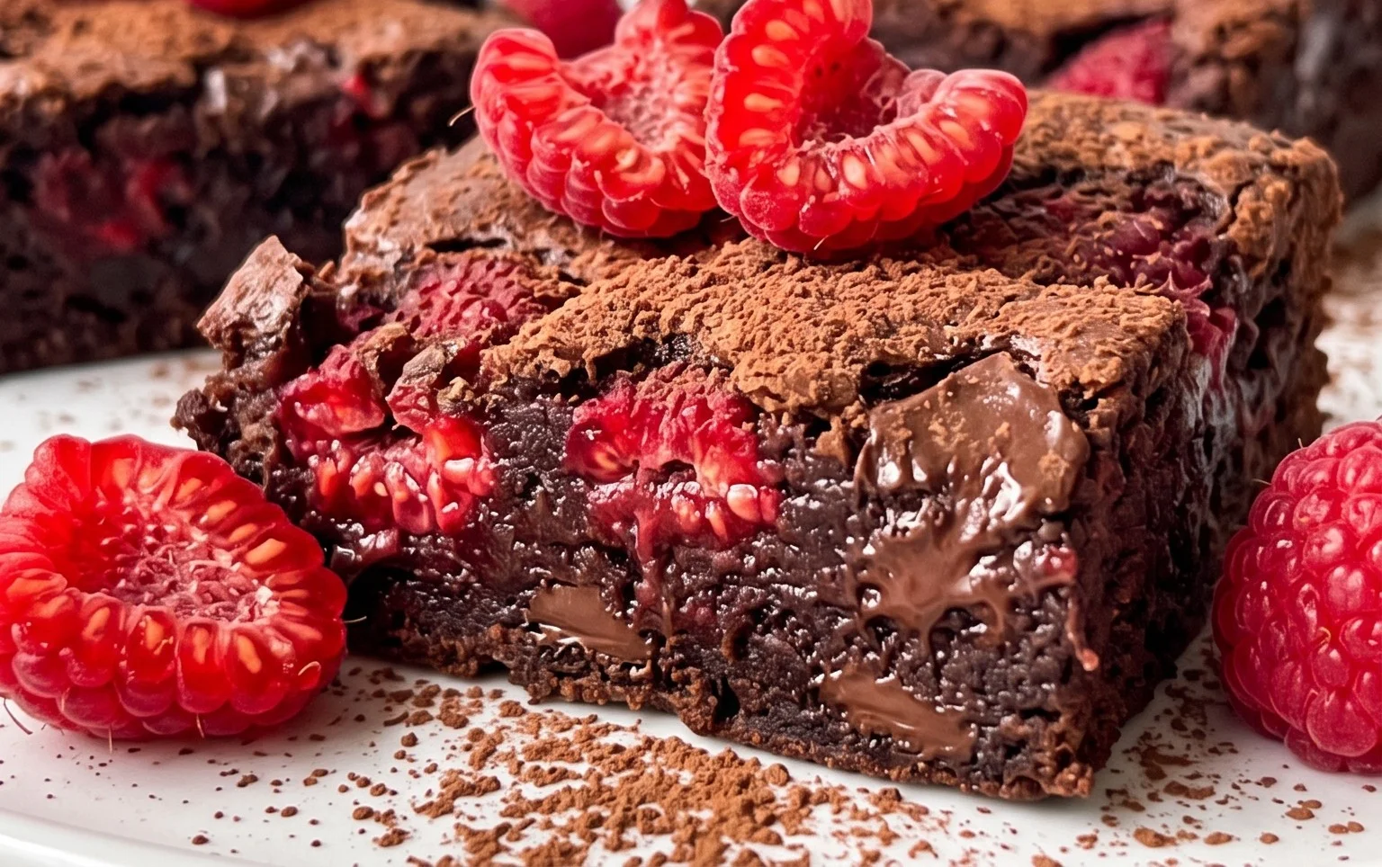Vegane Himbeer-Schoko-Brownies (saftig & einfach)