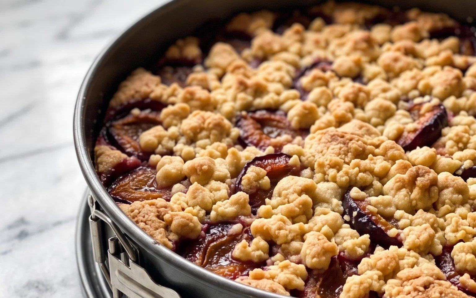 Saftiger Pflaumenkuchen mit Streuseln